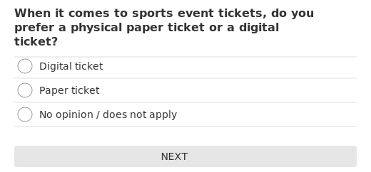 When it comes to sports event tickets, do you prefer a physical paper ticket or a digital ticket?
