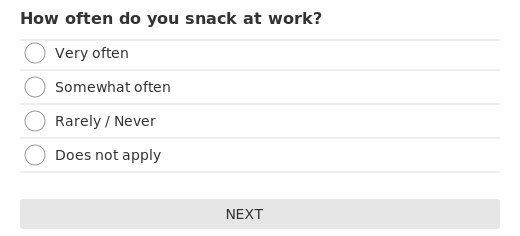 How often do you snack at work?
