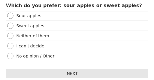 Which do you prefer: sour apples or sweet apples?