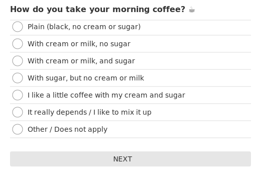 How do you take your morning coffee? ☕