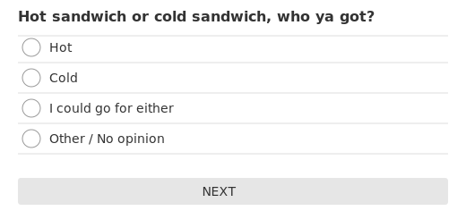 Hot sandwich or cold sandwich, who ya got?